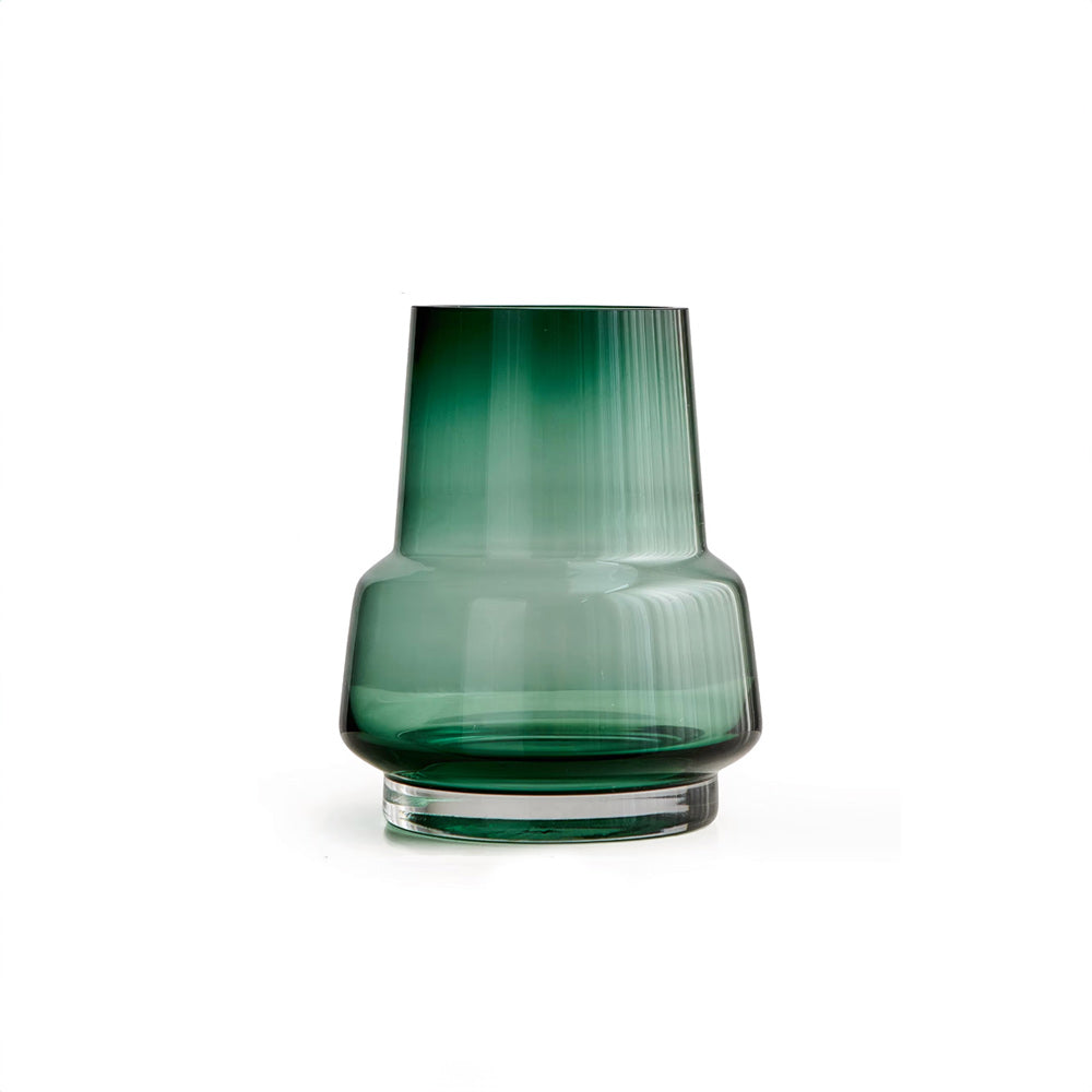 Cono Glass Vase - Pine Green