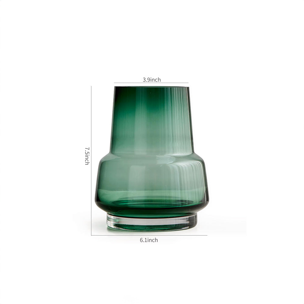 Cono Glass Vase - Pine Green