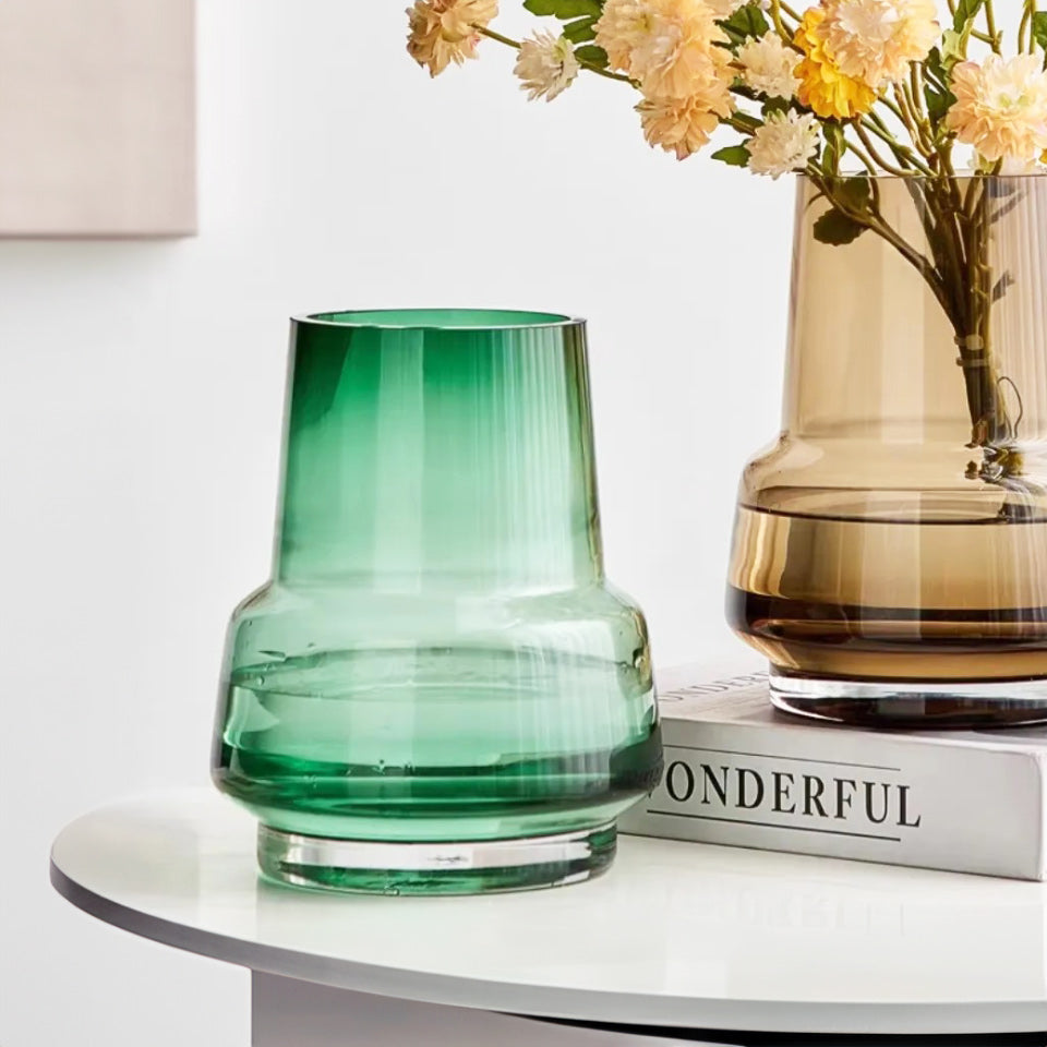 Cono Glass Vase - Pine Green