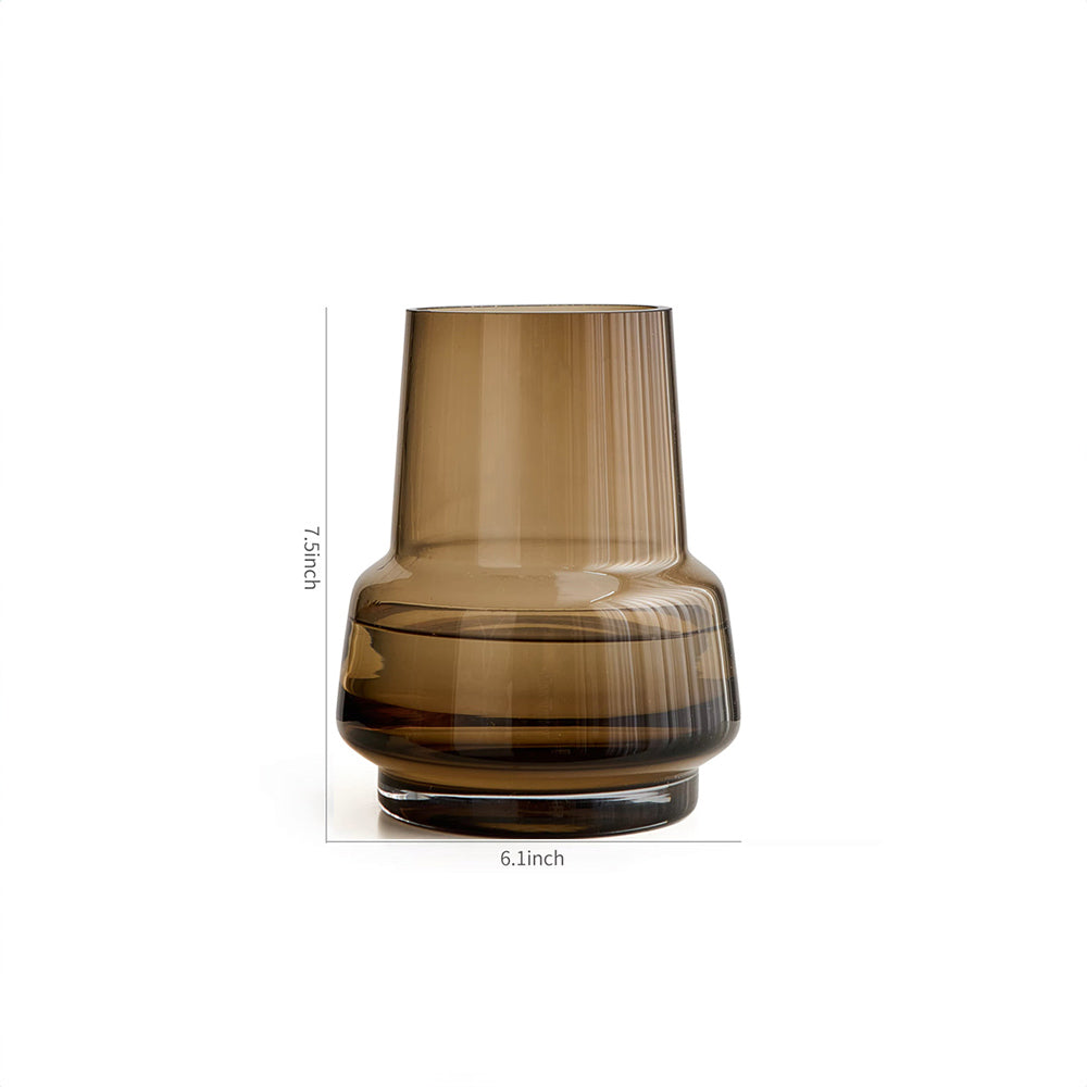 Cono Glass Vase - Walnut Brown