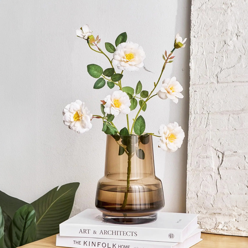 Cono Glass Vase - Walnut Brown