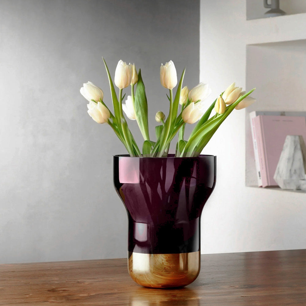 Contour Glass Vase Medium - Purple Gold