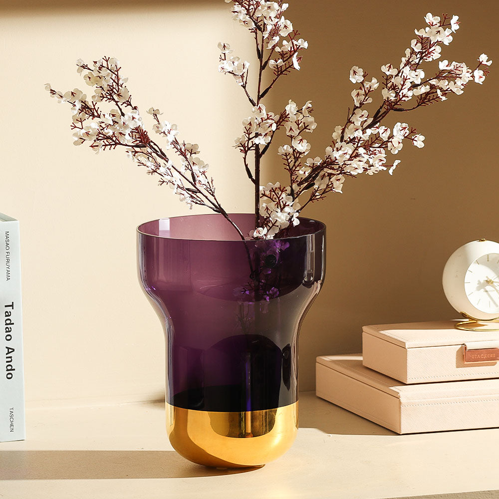 Contour Glass Vase Medium - Purple Gold