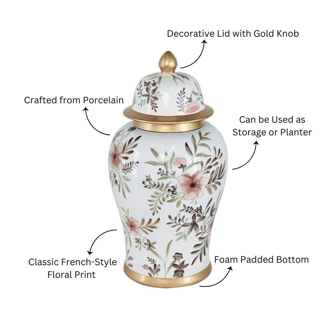 Chantilly Ginger Jar With Lid XL - Ivory