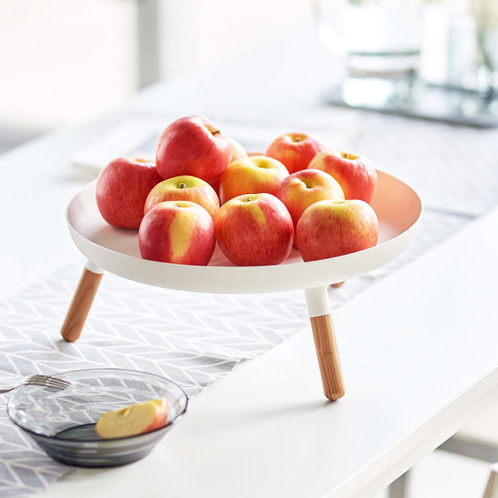 Countertop Pedestal Tray - White