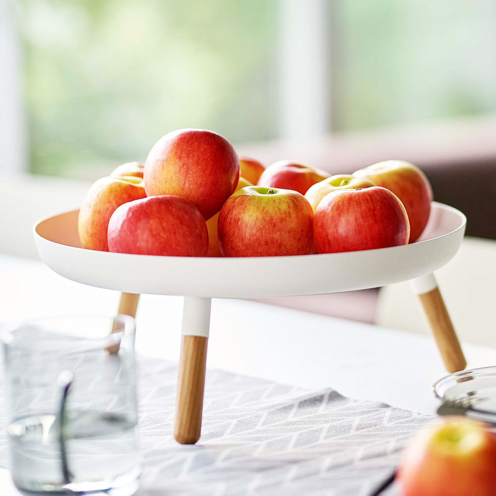 Countertop Pedestal Tray - White