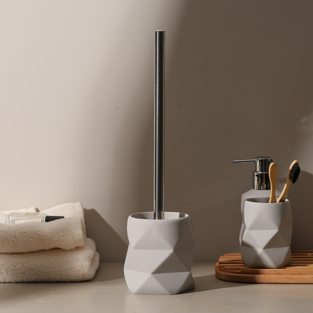 Crackle Toilet Brush - Light Grey