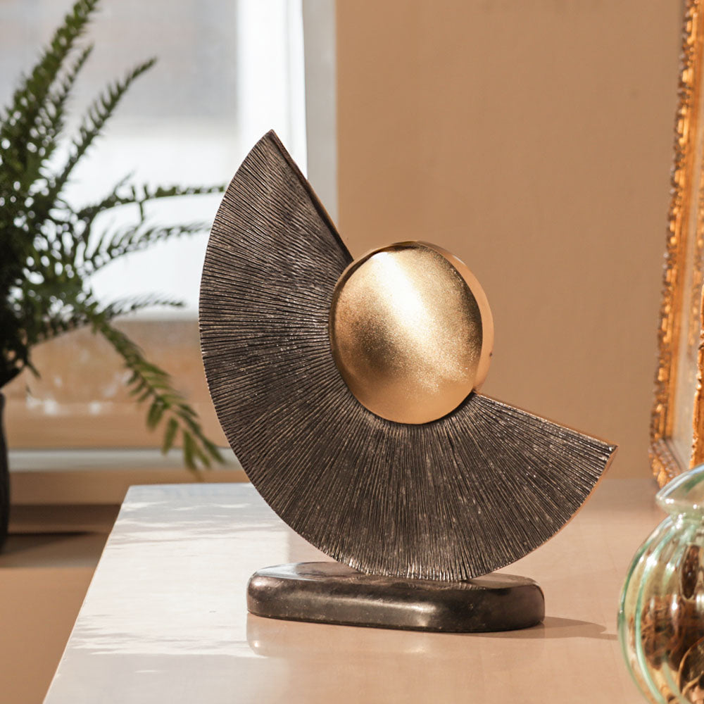 Cradle Abstract Sculpture Small - Gold Black