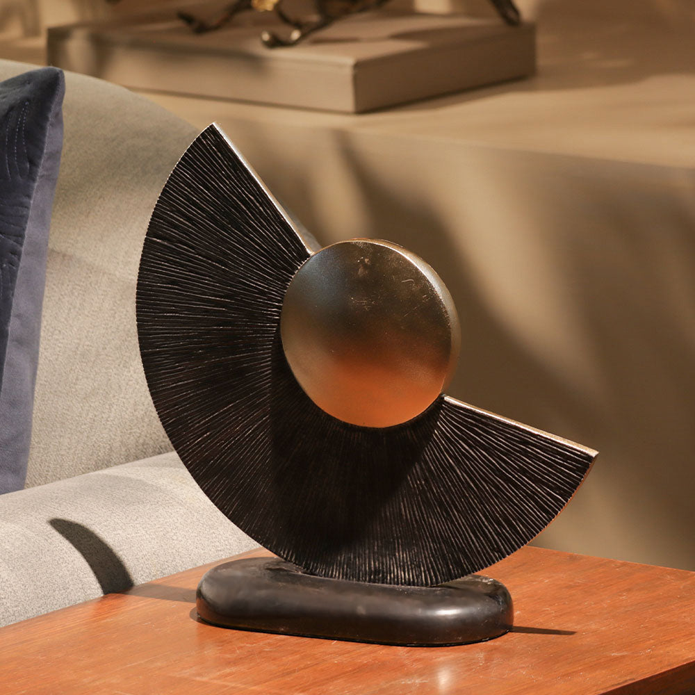 Cradle Abstract Sculpture Small - Gold Black