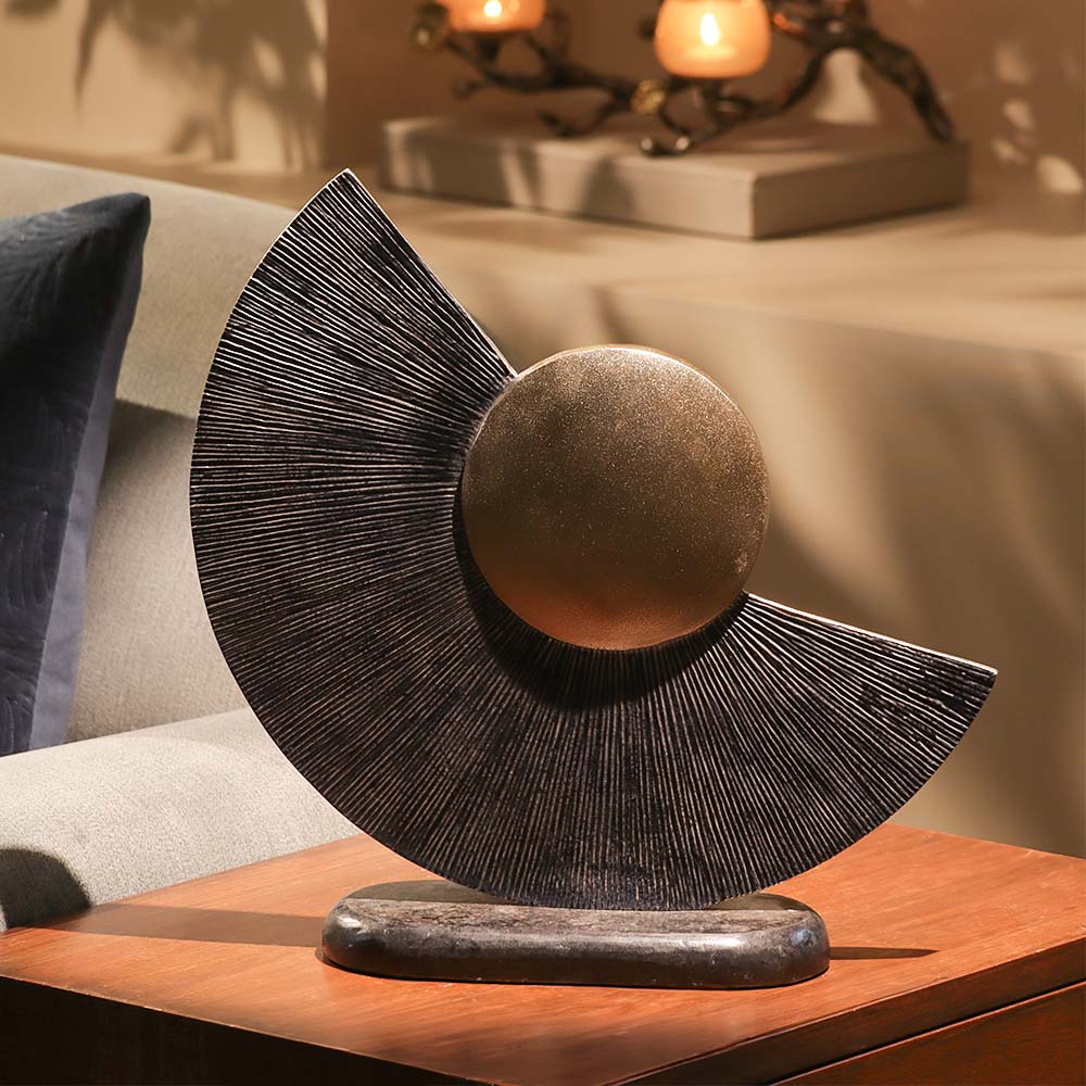 Cradle Abstract Sculpture Medium - Gold Black