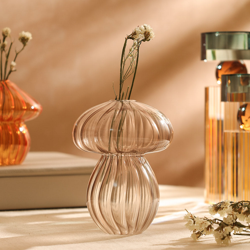Cremini Mushroom Glass Sculpture - Smoke