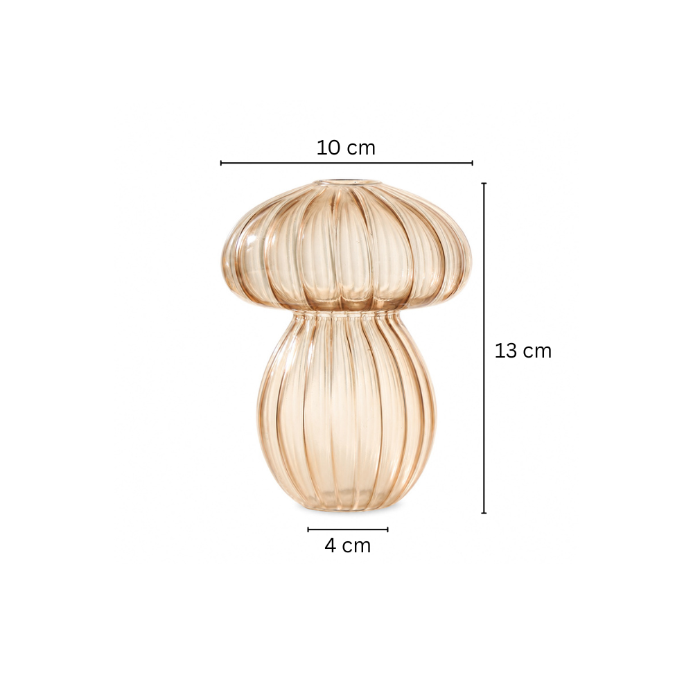 Cremini Mushroom Glass Sculpture - Smoke