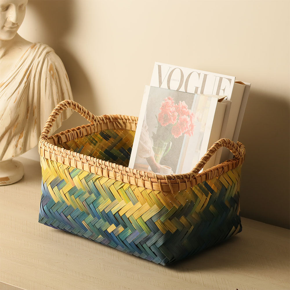 Crest Bamboo Storage Baskets, Set of 2