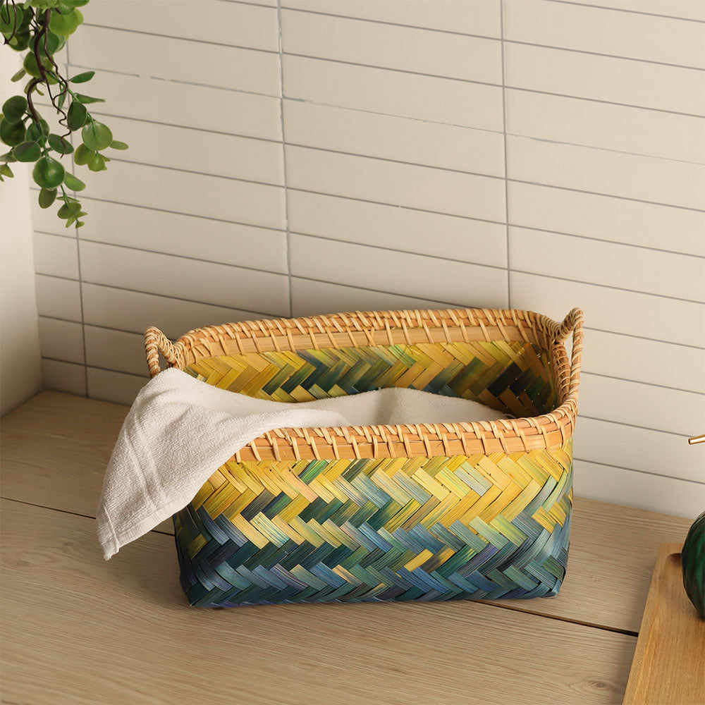 Crest Bamboo Storage Baskets, Set of 2