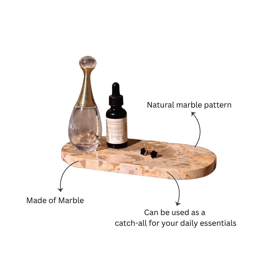 Creve Marble Oval Valet Tray