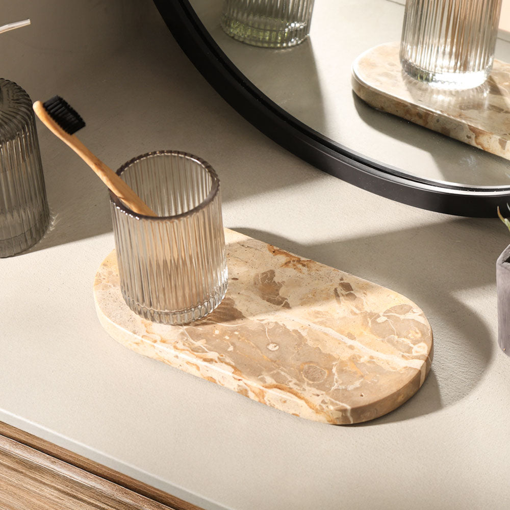 Creve Marble Oval Valet Tray