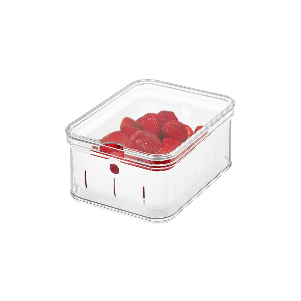 Crisp Berry Bin with Lid - White