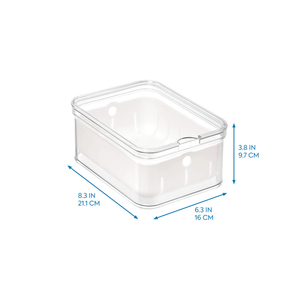 Crisp Berry Bin with Lid - White