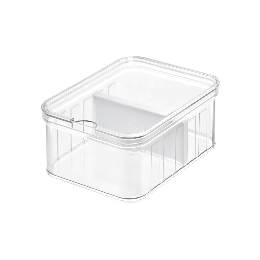 Crisp Divided Bin with Lid Small