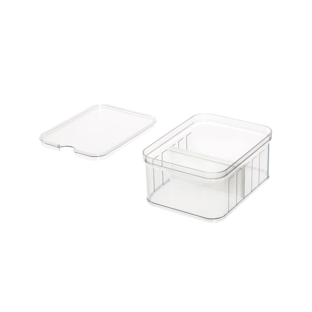 Crisp Divided Bin with Lid Small