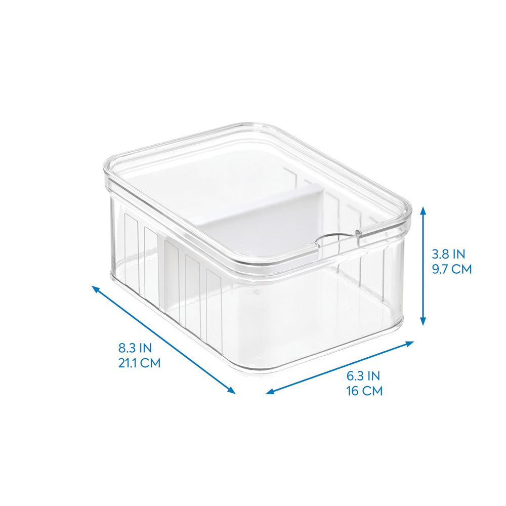 Crisp Divided Bin with Lid Small