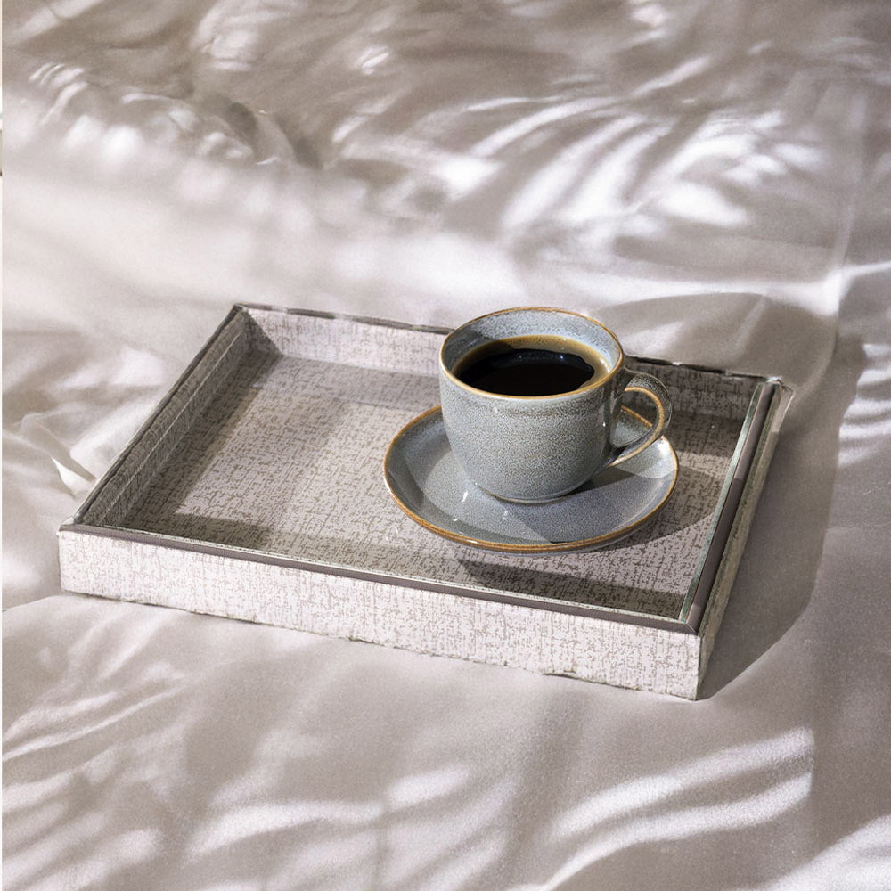 Cala Glass Decorative Tray Medium - Tweed Grey