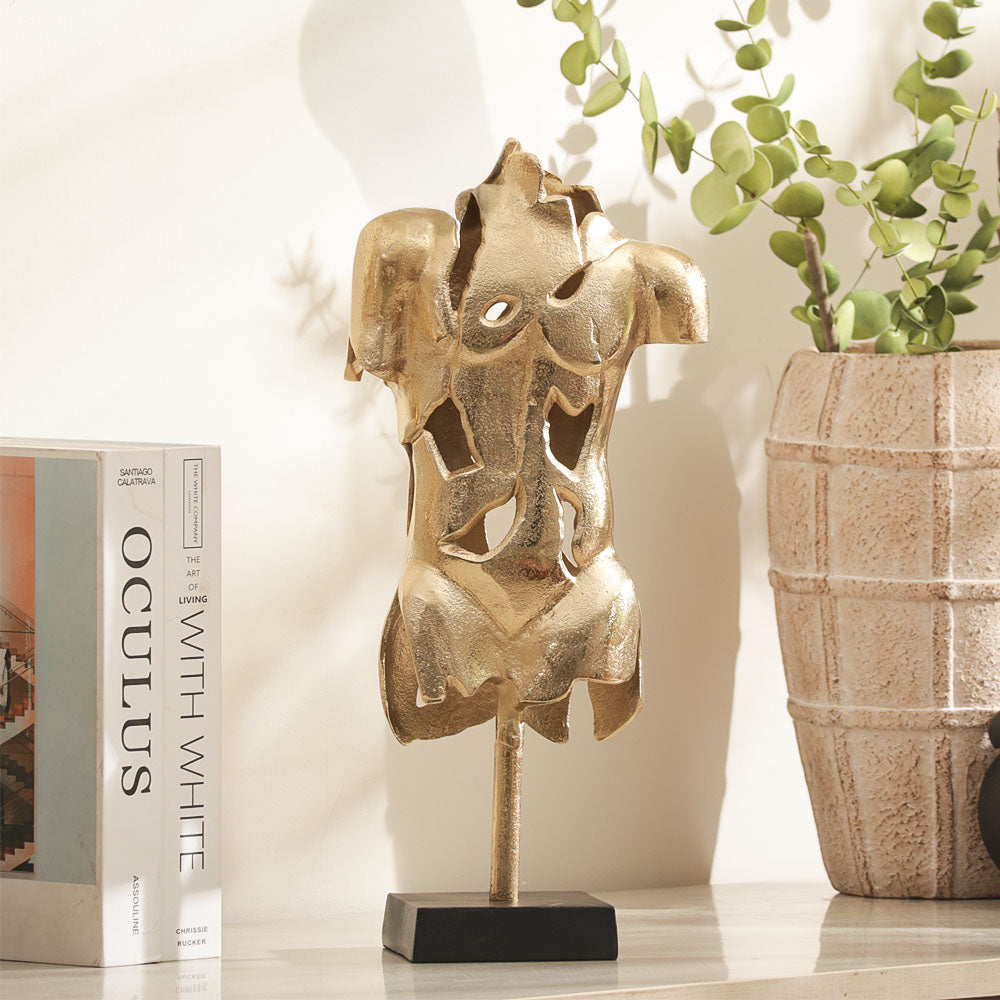 Croqui Metal Sculpture Large - Gold Black