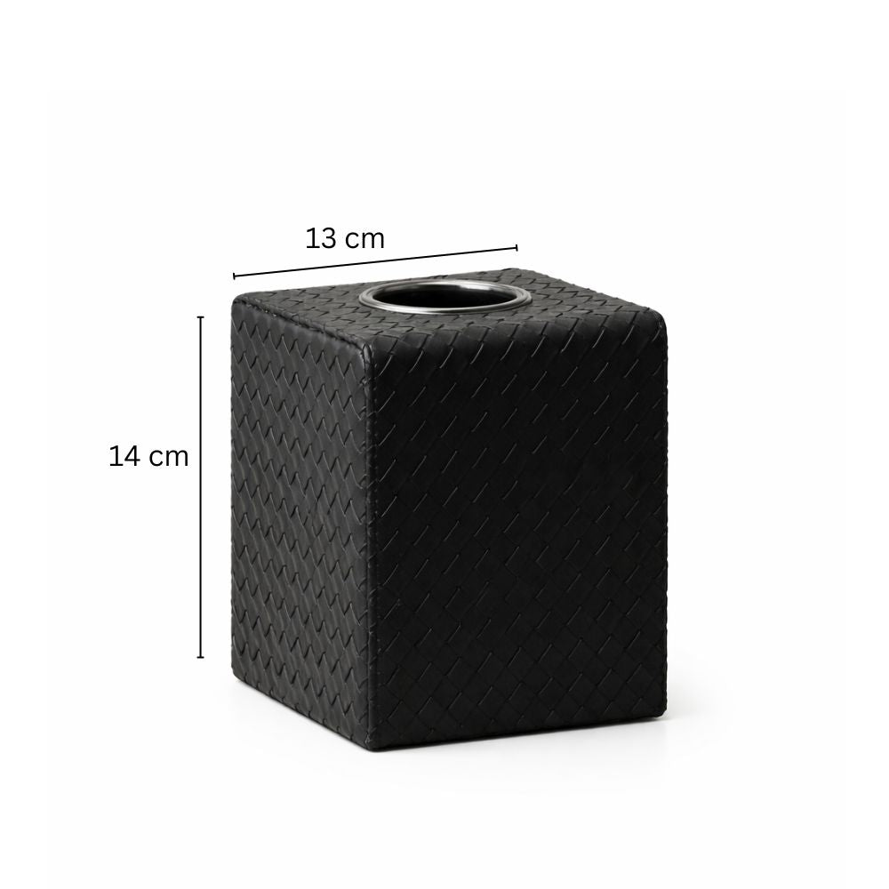 Cross Square Tissue Box Holder - Black
