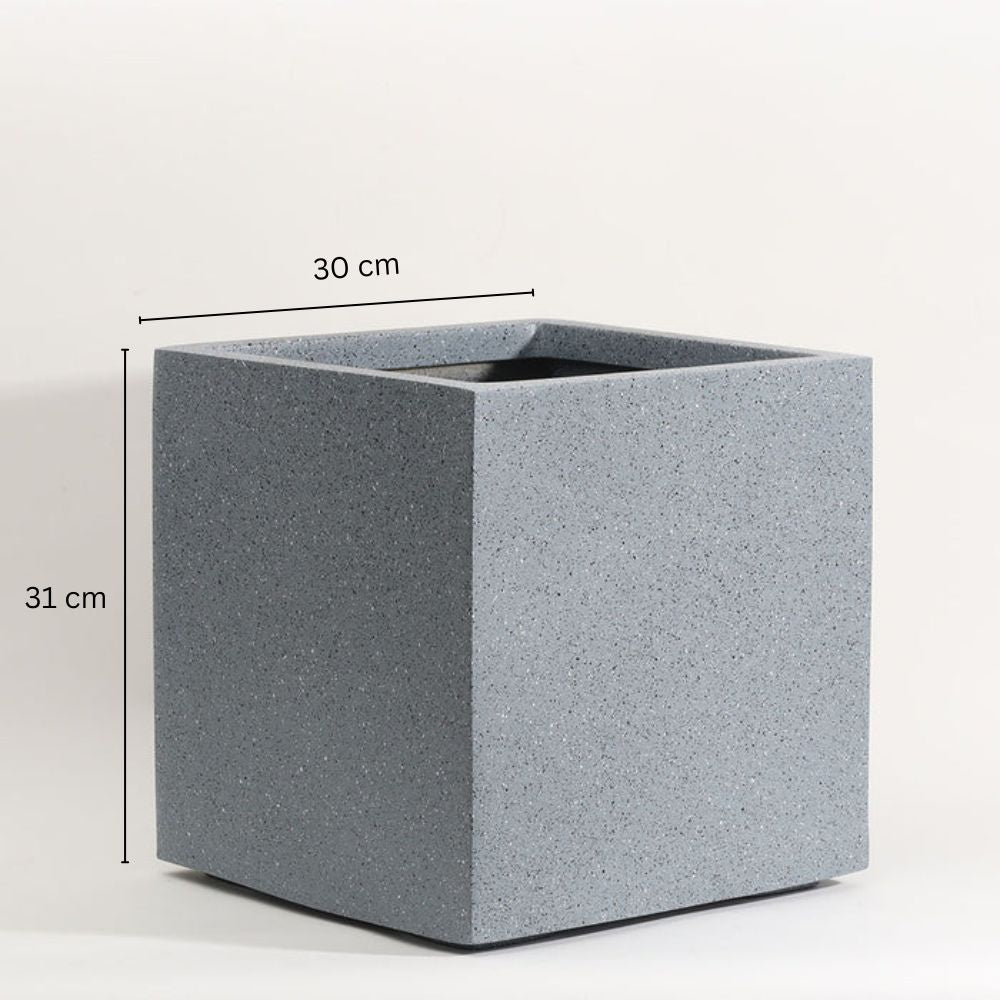 Orion Square Planter Large - Speckled Grey