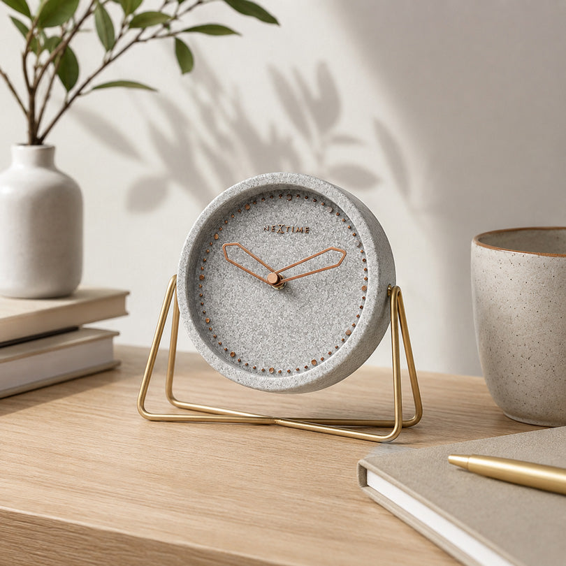 Cross Table Clock - Grey