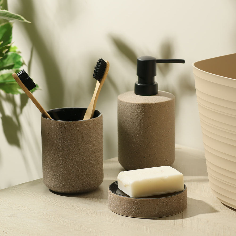 Crude 3-piece Bathroom Set - Dark Sand