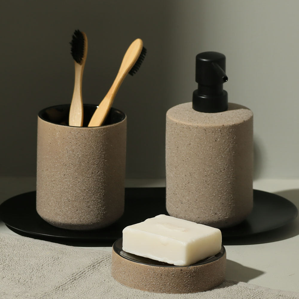 Crude 3-piece Bathroom Set - Dark Sand