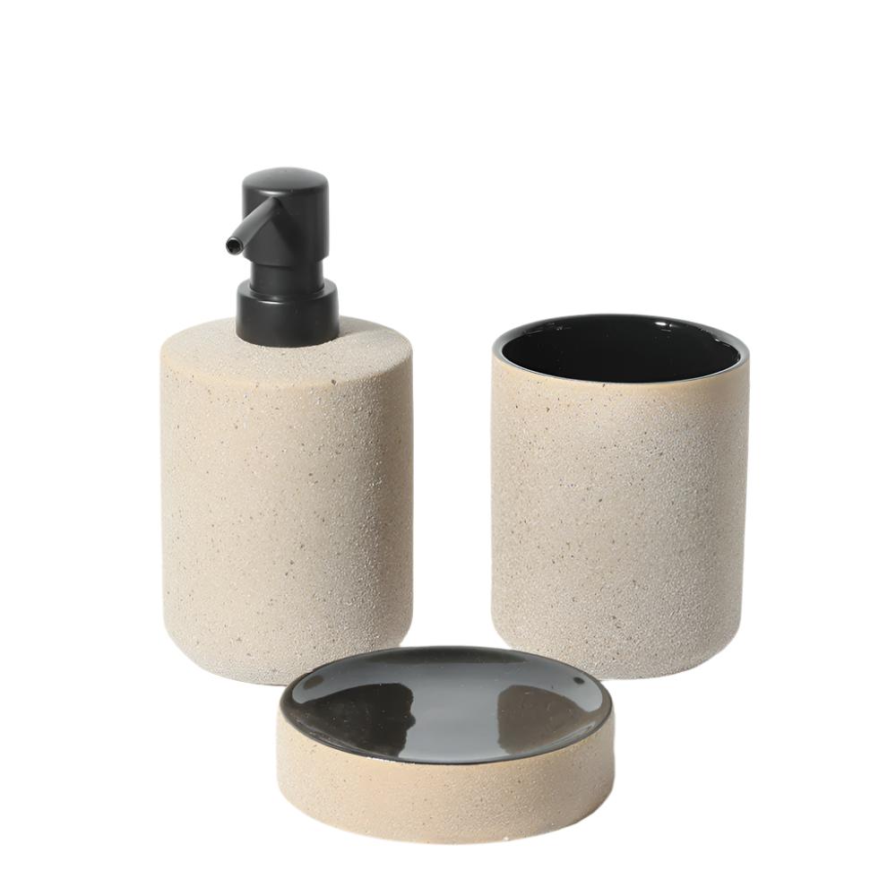 Crude 3-piece Bathroom Set - Dark Sand