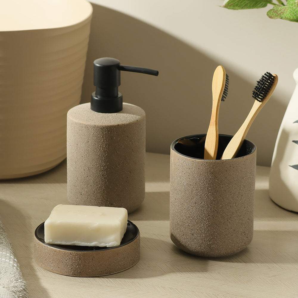 Crude 3-piece Bathroom Set - Dark Sand