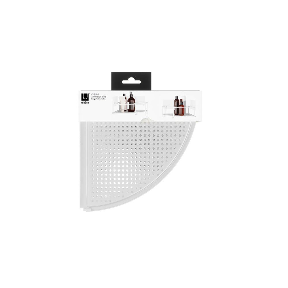Cubiko Corner Bins, Set of 2 - White