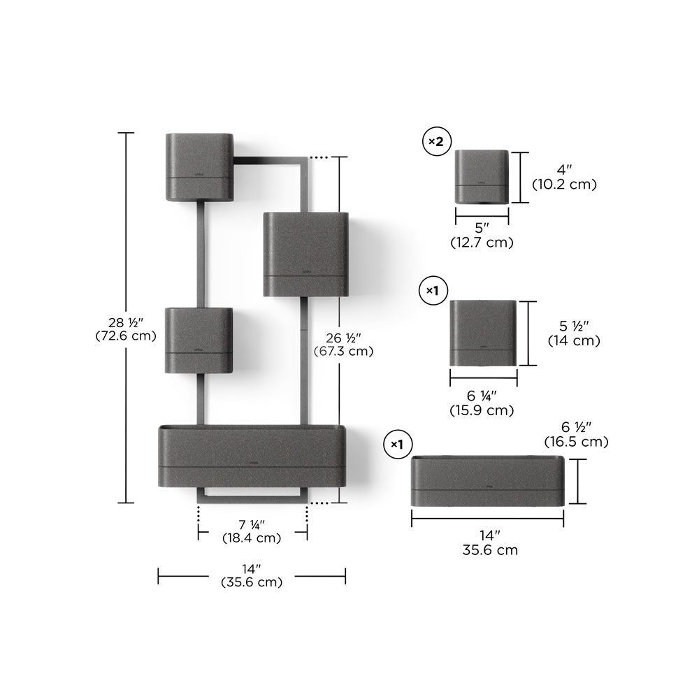 Cubiko Wall Planter - Black