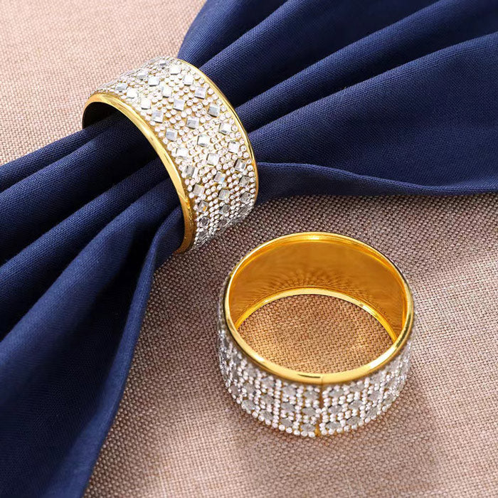 Cuff Metal Napkin Rings, Set of 6 - Gold