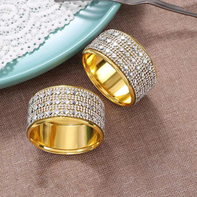 Cuff Metal Napkin Rings, Set of 6 - Gold