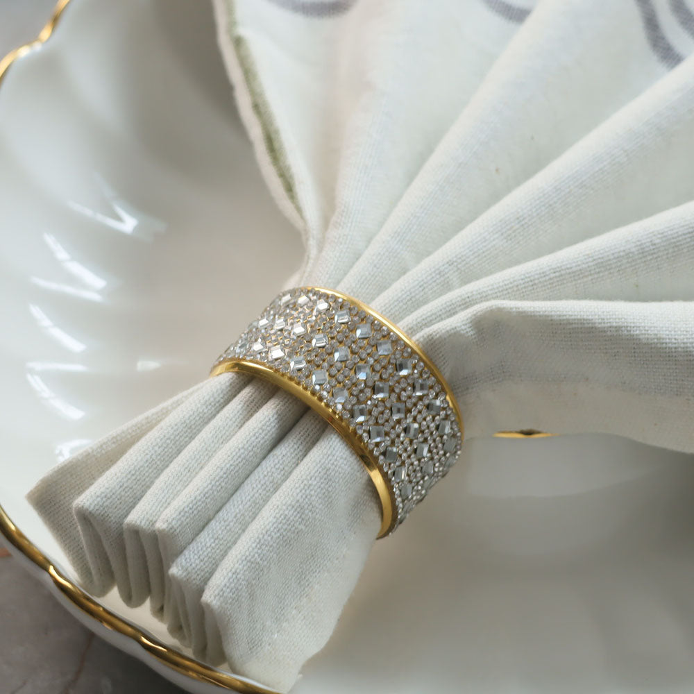 Cuff Metal Napkin Rings, Set of 6 - Gold