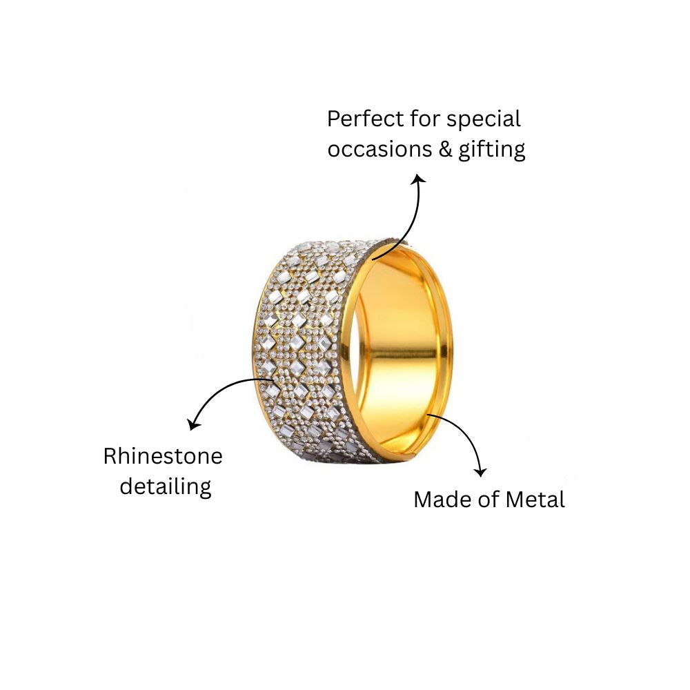 Cuff Metal Napkin Rings, Set of 6 - Gold