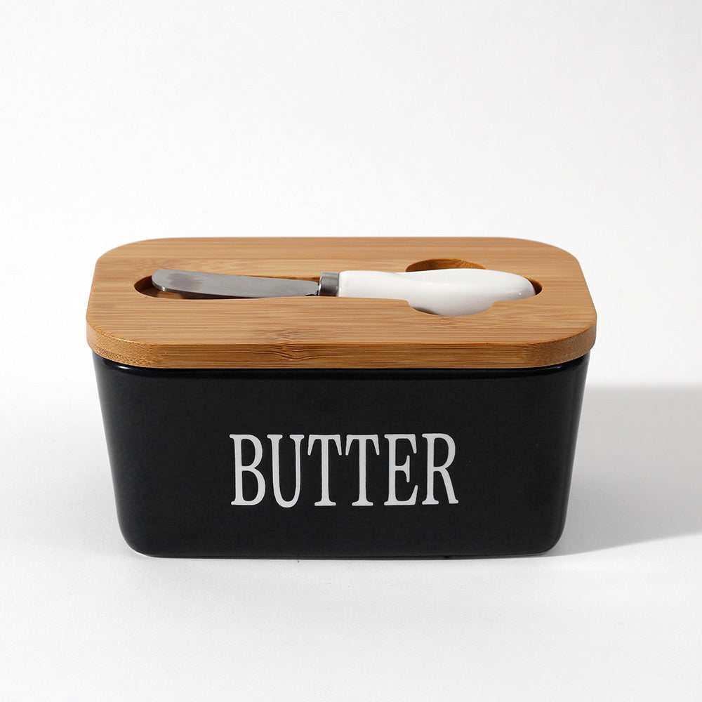 Culina Butter Dish with Spreader Large - Black