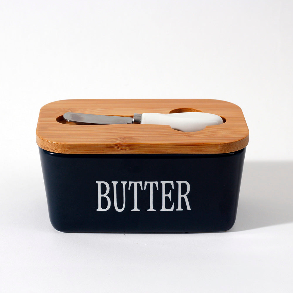 Culina Butter Dish with Spreader Medium - Navy Blue