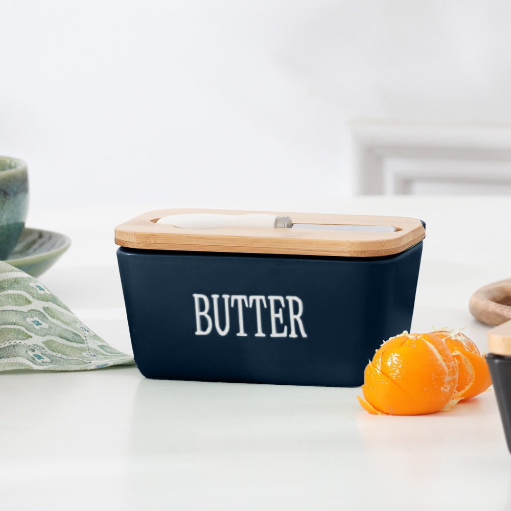 Culina Butter Dish with Spreader Medium - Navy