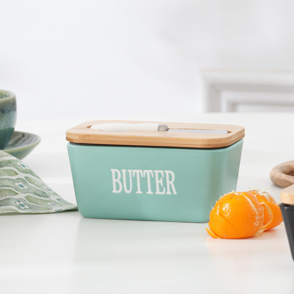 Culina Butter Dish with Spreader Medium - Sea Green