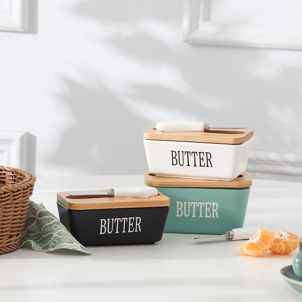 Culina Butter Dish with Spreader Small - Black