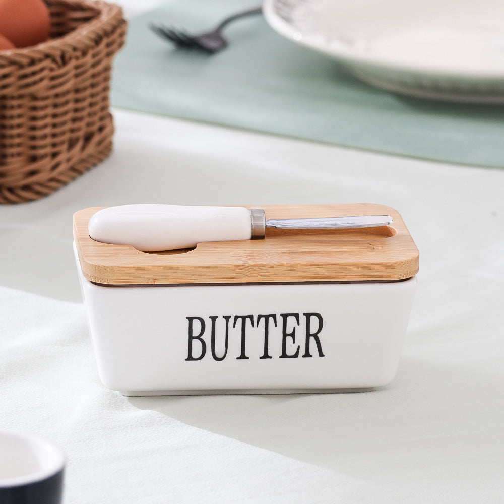 Culina Butter Dish with Spreader Small - White