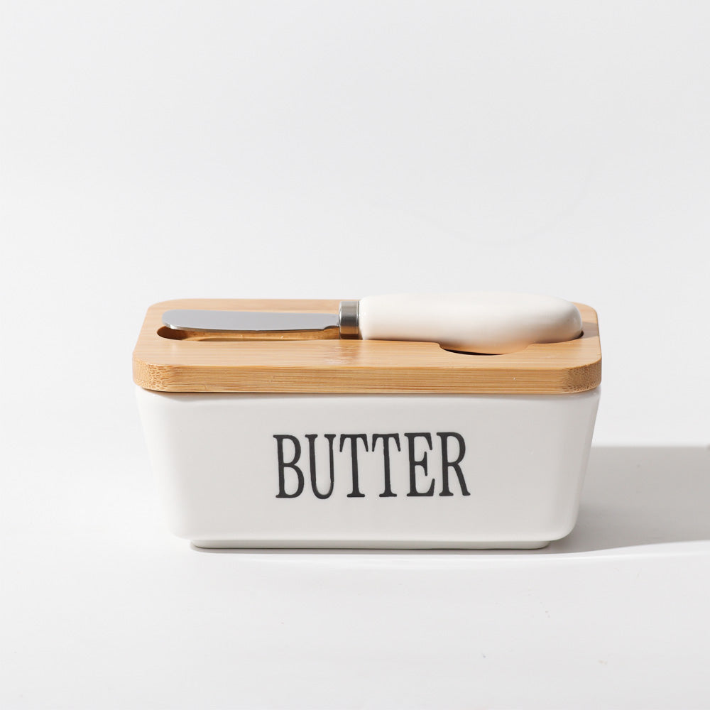 Culina Butter Dish with Spreader Small - White