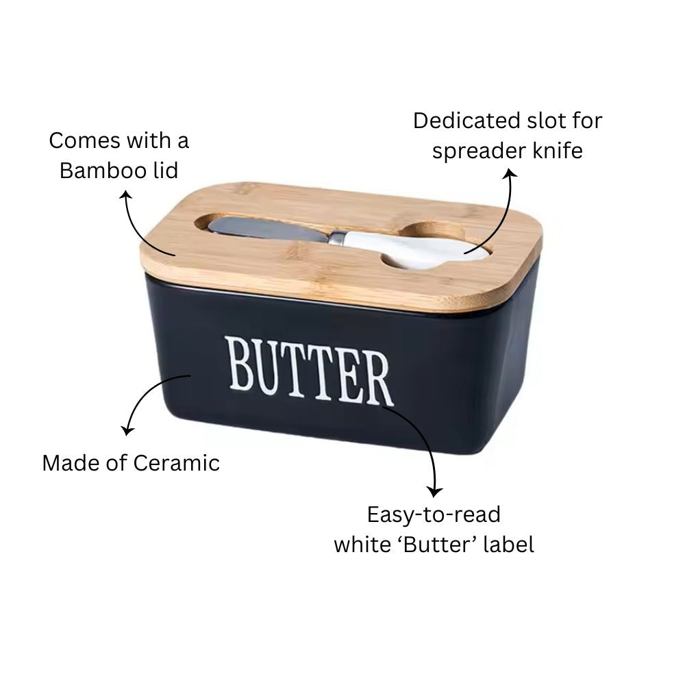 Culina Butter Dish with Spreader Large - Navy Blue