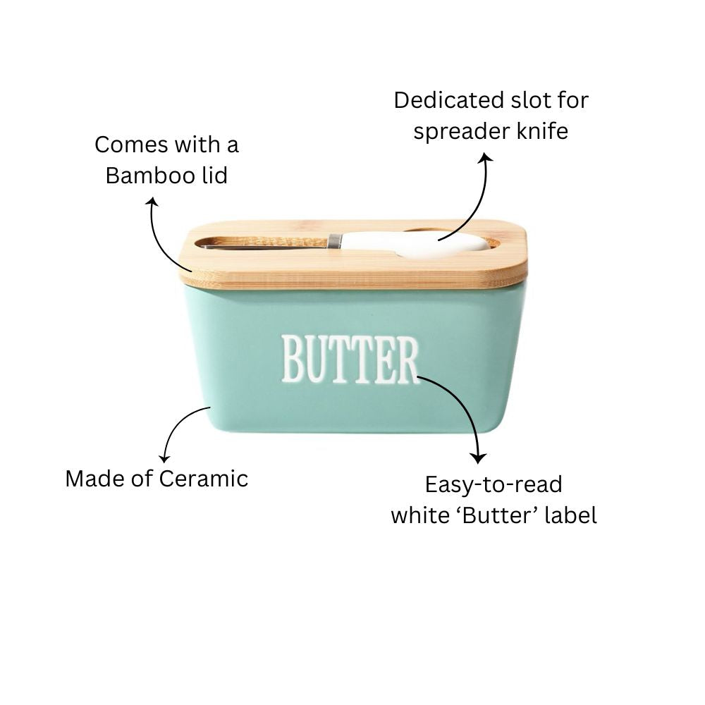 Culina Butter Dish with Spreader Medium - Sea Green