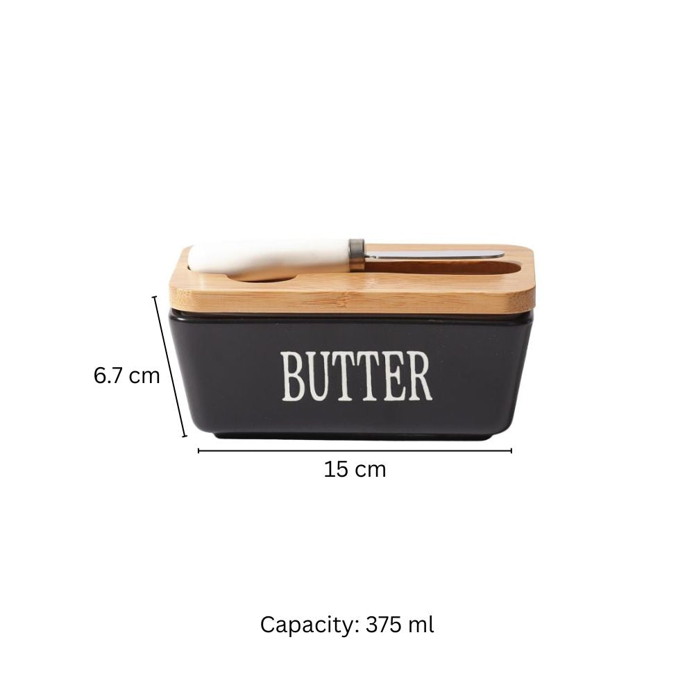 Culina Butter Dish with Spreader Small - Black